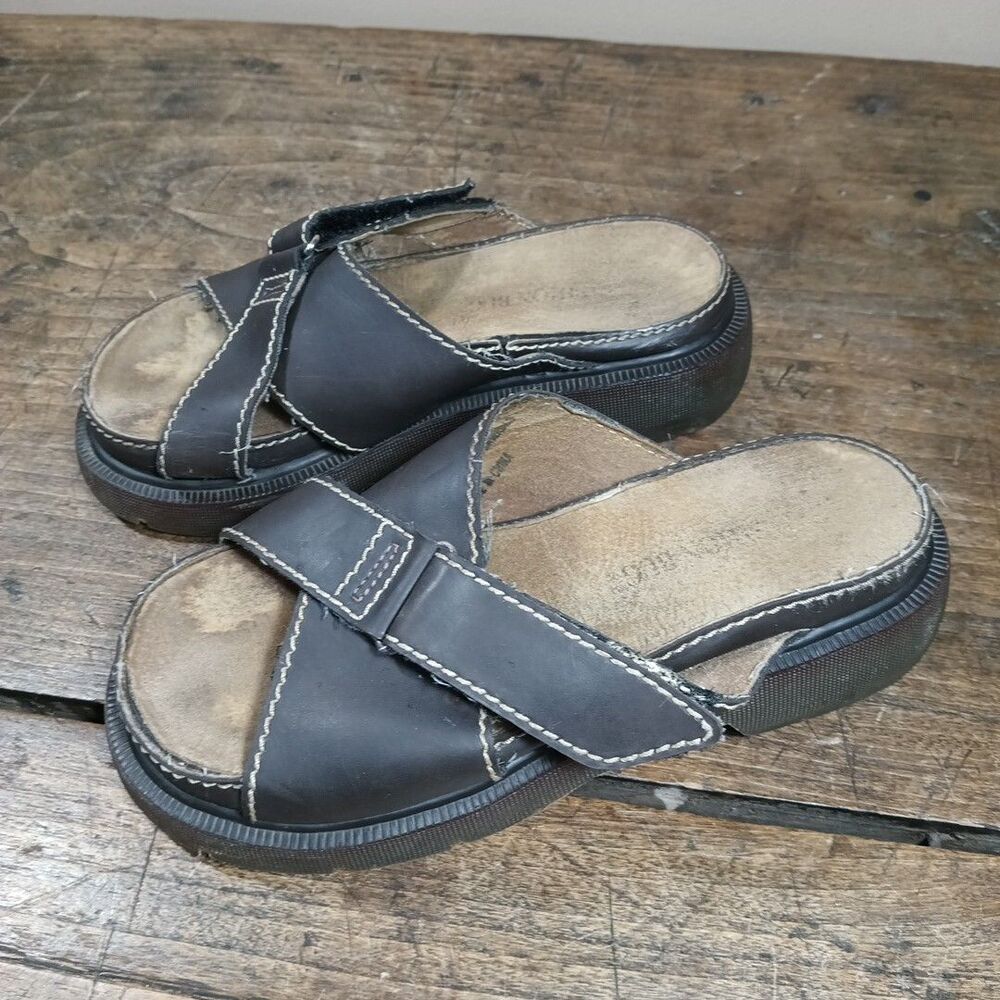 Fashion Bug Womens Sz 8.5 Sandals Slide Shoes Y2K Brown Vintage Chunky GRUNGE
